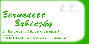 bernadett babiczky business card